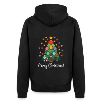 Joyeux Noël Noël Étoiles de Noël - Veste à capuche bio Premium Unisexe - noir - Dos - Nico (187cm)