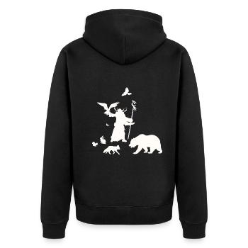 Jeu de rôle fantastique - Druid Silhouettes Design - Veste à capuche bio Premium Unisexe - noir - Dos - Nico (187cm)