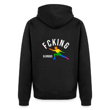 Fcking Escrimeur glorieux - Veste à capuche bio Premium Unisexe - noir - Dos - Nico (187cm)