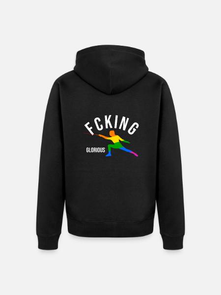 Fcking Glorious Fencer - Unisex Premium Organic Zip Hoodie - black