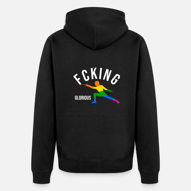 Fcking Glorious Fechter - Unisex Premium Bio Zip Hoodie - Schwarz