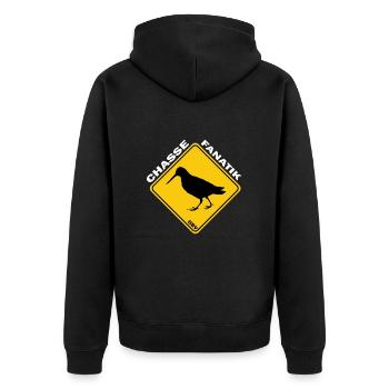 OBV - Chasse Fanatik Bécasse au sol - Veste à capuche bio Premium Unisexe - noir - Dos - Nico (187cm)