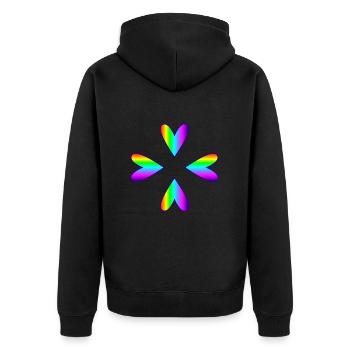 MAMA. MUTTERTAG. SCHÖNEN MUTTERTAG. ICH LIEBE DICH - Unisex Premium Bio Zip Hoodie - Schwarz - Hinten - Nico (187cm)