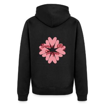 BONNE FÊTE PAPA. PAPA. FÊTE DES PÈRES. BONNE FÊTE - Veste à capuche bio Premium Unisexe - noir - Dos - Nico (187cm)