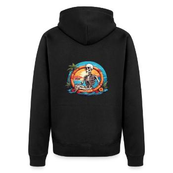 Skeleton at Sunset - Unisex Premium Organic Zip Hoodie - black - Back - Nico (187cm)