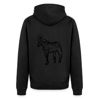 Horses T-shirt Gift Rider - Unisex Premium Organic Zip Hoodie - black - Back - Nico (187cm)