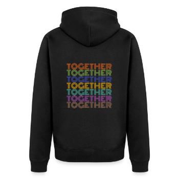 Together Font Gift - Unisex Premium Organic Zip Hoodie - black - Back - Nico (187cm)