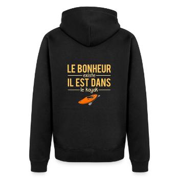 Le Bonheur Existe il Est Dans Le Kayak Humour - Veste à capuche bio Premium Unisexe - noir - Dos - Nico (187cm)