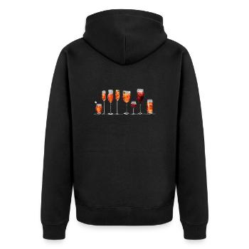 Drinks orange, Gläser, Barkeeper, Cocktail - Unisex Premium Bio Zip Hoodie - Schwarz - Hinten - Nico (187cm)