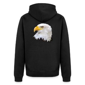 Bald eagle polygon eagle raptor polygon - Unisex Premium Organic Zip Hoodie - black - Back - Nico (187cm)
