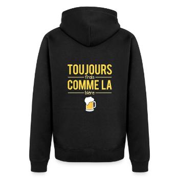 Toujours Frais Comme La Bière Pression Humour - Veste à capuche bio Premium Unisexe - noir - Dos - Nico (187cm)