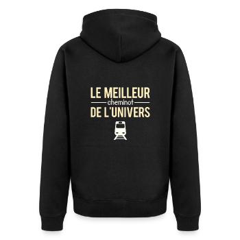 Le Meilleur Cheminot De L'Univers Métier Humour - Veste à capuche bio Premium Unisexe - noir - Dos - Nico (187cm)