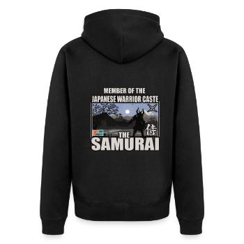 Samurai, member of the Japanese warrior caste - Unisex Premium Organic Zip Hoodie - black - Back - Nico (187cm)