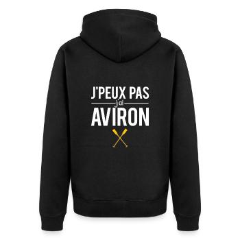 J'peux pas j'ai aviron passionné sport nautique - Veste à capuche bio Premium Unisexe - noir - Dos - Nico (187cm)