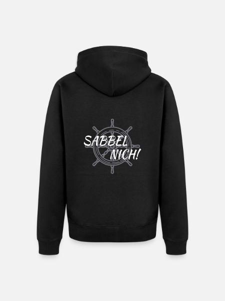 Sabbel nich! - Unisex Premium Bio Zip Hoodie - Schwarz