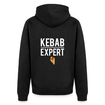 Kebab expert salade tomate oignon oui chef - Veste à capuche bio Premium Unisexe - noir - Dos - Nico (187cm)
