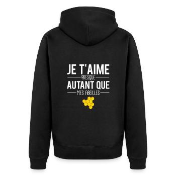 Je t'aime presque autant que mes abeilles ruche - Veste à capuche bio Premium Unisexe - noir - Dos - Nico (187cm)