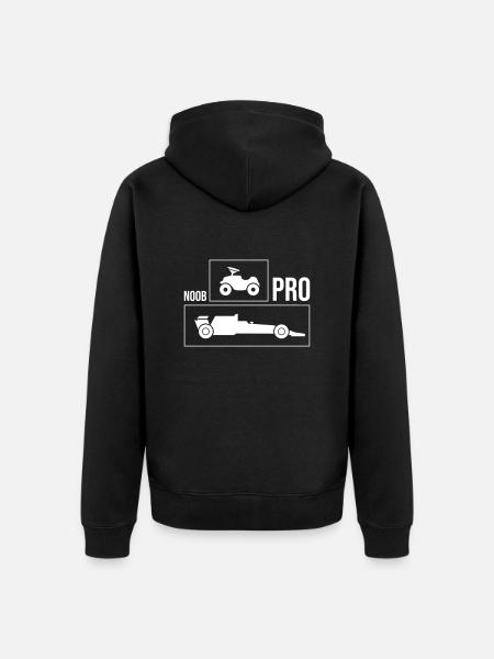 Rennauto Noob Pro - Unisex Premium Bio Zip Hoodie - Schwarz