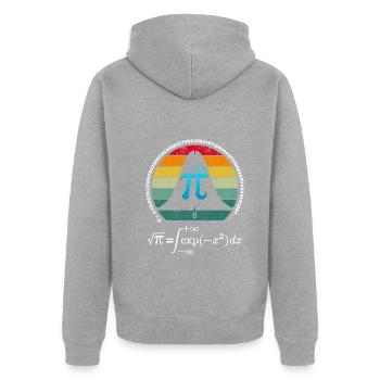Loi Normale - Le Nombre Pi Pour les profs de Maths - Veste à capuche bio Premium Unisexe - gris chiné - Dos - Nico (187cm)