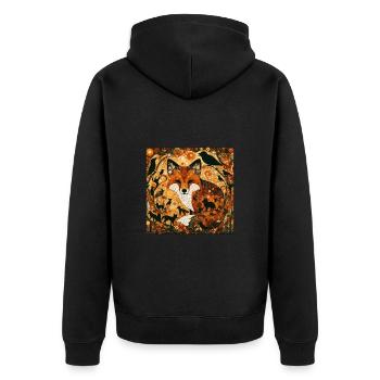Renards peignant l'animal de la forêt de Klimt - Veste à capuche bio Premium Unisexe - noir - Dos - Nico (187cm)