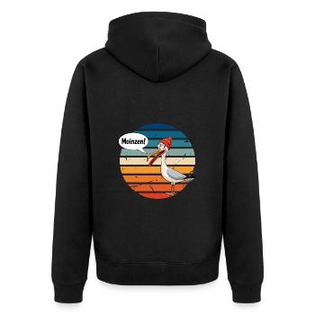 Hamburg Moin Moinzen Seagull North Sea Coast Holiday Fun - Unisex Premium Organic Zip Hoodie - black - Back - Nico (187cm)