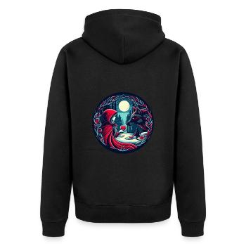 Conte de fées Le Petit Chaperon Rouge Loup Amour mystique Bien-être animal - Veste à capuche bio Premium Unisexe - noir - Dos - Nico (187cm)