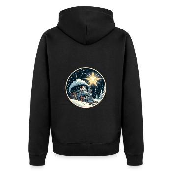 Christmas Christmas Mouse Model Train Kids - Unisex Premium Organic Zip Hoodie - black - Back - Nico (187cm)