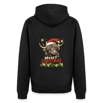 Noël Highlands écossais Bovins Moo Drôle - Veste à capuche bio Premium Unisexe - noir - Dos - Nico (187cm)