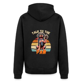 Hunde Rottweiler Pfote Retro Hundebesitzer Lustig - Unisex Premium Bio Zip Hoodie - Schwarz - Hinten - Nico (187cm)