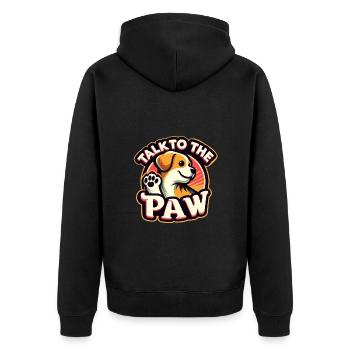 Petit Chien Patte Chien Propriétaire Maîtresse Mignon - Veste à capuche bio Premium Unisexe - noir - Dos - Nico (187cm)