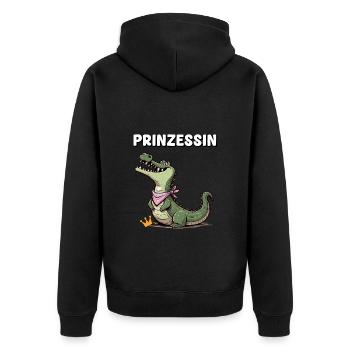 Carnival Crocodile Princess Cologne Alaaf Eat - Unisex Premium Organic Zip Hoodie - black - Back - Nico (187cm)