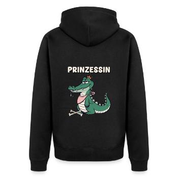 Carnival Princess Crocodile Cologne Alaaf Funny - Unisex Premium Organic Zip Hoodie - black - Back - Nico (187cm)