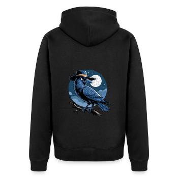Corbeau conte de fées Fantasy Nuit Pleine lune Ornithologue - Veste à capuche bio Premium Unisexe - noir - Dos - Nico (187cm)