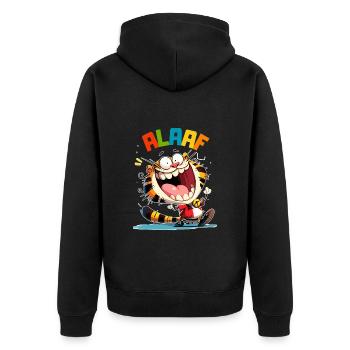 Carnival Tiger Kölle Alaaf Costume Cologne Funny - Unisex Premium Organic Zip Hoodie - black - Back - Nico (187cm)