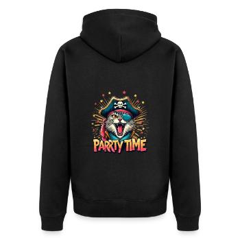 Chat Pirate Carnaval Costume Cologne Alaaf Anniversaire - Veste à capuche bio Premium Unisexe - noir - Dos - Nico (187cm)