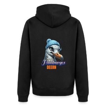 Hamburg Hamburger Deern Bonnet Seagull d’Allemagne du Nord - Veste à capuche bio Premium Unisexe - noir - Dos - Nico (187cm)