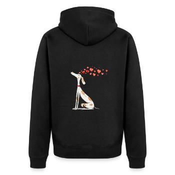 Chien Amour Chien Saint-Valentin Podenco Propriétaire de chien - Veste à capuche bio Premium Unisexe - noir - Dos - Nico (187cm)