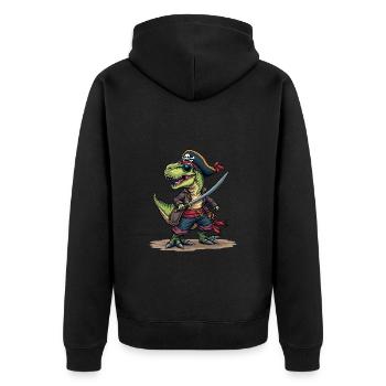 Carnaval Pirate Dinosaure Costume Chapeau de Pirate Alaaf - Veste à capuche bio Premium Unisexe - noir - Dos - Nico (187cm)