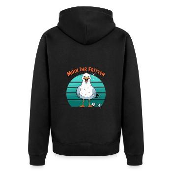 Moin ihr Fritten Möwe Hamburg Hamburger Nordsee - Veste à capuche bio Premium Unisexe - noir - Dos - Nico (187cm)