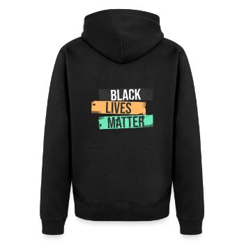 Black Lives Matter - Unisex Premium Bio Zip Hoodie - Schwarz - Hinten - Nico (187cm)