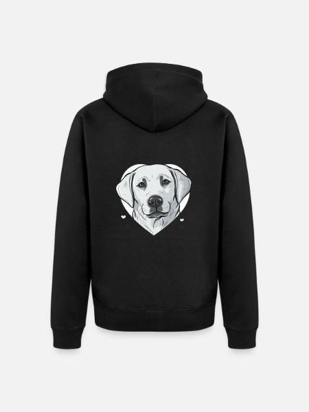 Labrador Heart - Unisex Premium Organic Zip Hoodie - black