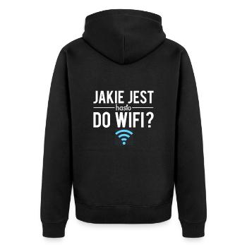 Jakie jest haslo do wifi polonais humour - Veste à capuche bio Premium Unisexe - noir - Dos - Nico (187cm)