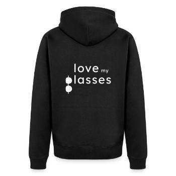Love my Glasses belle idée cadeau - Veste à capuche bio Premium Unisexe - noir - Dos - Nico (187cm)