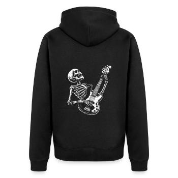 Crâne squelette avec guitare basse - Veste à capuche bio Premium Unisexe - noir - Dos - Nico (187cm)