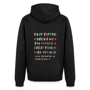 Chère personne derrière moi - Veste à capuche bio Premium Unisexe - noir - Dos - Nico (187cm)