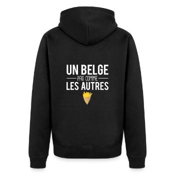 Un belge pas comme les autres belgique humour - Veste à capuche bio Premium Unisexe - noir - Dos - Nico (187cm)