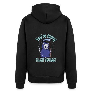 Drôle Grim Reaper Cat Costume d’Halloween - Veste à capuche bio Premium Unisexe - noir - Dos - Nico (187cm)
