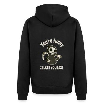 Drôle Grim Reaper Squelette Costume d’Halloween - Veste à capuche bio Premium Unisexe - noir - Dos - Nico (187cm)