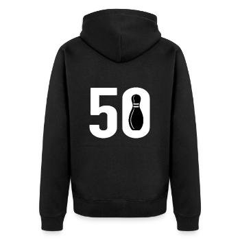 50 Bowling Bowler 50 - Veste à capuche bio Premium Unisexe - noir - Dos - Nico (187cm)