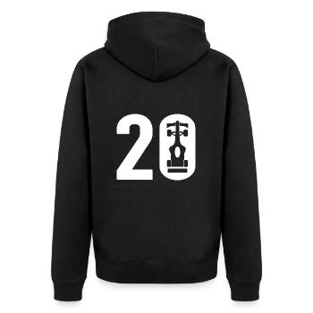 20 Formel Motorsport - Unisex Premium Bio Zip Hoodie - Schwarz - Hinten - Nico (187cm)